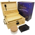 1PC Large Stash Box Wooden Storage Box With Tray Bamboo Storage Box With Lock And Accessories Smoking Paper Anti-odor Canister P