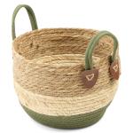 Small Basket With Green Stripe
