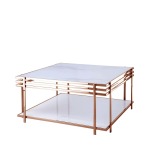Square Coffee Table Rose Gold + White MWCTRG04