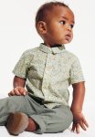 Short-sleeved Patterned Shirt - White Floral