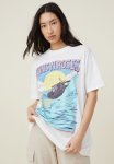 Cotton On Boyfriend Fit Tee - Lcn Br Guns N Roses Summer vintage White