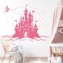 Cute Pink Caslte Sticker For Baby Room Cartoon Nursery Wall Sticker