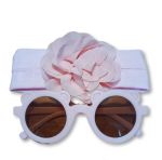 Polarised Round Sunglasses And Headband Set - Pink