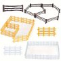 10PCS Corral Fence Panel Accessory Toy Set Barn Paddock Stable Or Farm Animal Horse Model Plastic Fence Toys Children's Educational Gift Toddler Halloween Christmas Gift