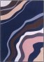 Midnight Blue Dessert Waves Polyester Print Rug 160X230CM