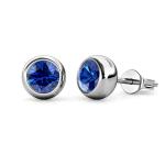 DESTINY Moon September sapphire Birthstone Earrings With Swarovski Crystals In A Macaroon Case