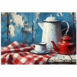 Tear Resistant Deco Print Blue Kitchen