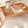 Versatile Wooden Bed Tray With Folding Legs - Perfect For Breakfast Snacks Work & Study - Ideal For Dorms Home Sofa & Bed Use