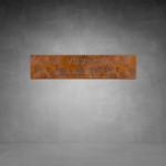 House Number D19 - 600 X 150 Rusted Steel No