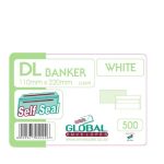 Global Dl White S seal Envelopes 500BX
