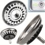 1pc Stainless Steel Sink Strainer Stopper With Waste Plug Filter - Kitchen And Bathroom Hair Catcher Metal Drain Cover For Floor And Sink