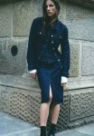 Denim Pencil Skirt - Dark Denim Blue