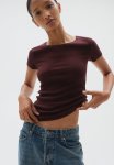 Ribbed T-Shirt - Burgundy