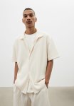 Loose Fit Pleated Shirt - Beige