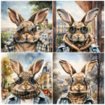Tear Resistant Deco Print Cool Bunny