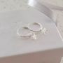 Starleigh 925 Sterling Silver Star On Hoop Earrings Size 6MM On 12MM Hoops