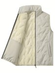 Men's Solid Fleece Tank Top Casual Breathable Lapel Sleeveless Shirt Men's Clothing For Winter Outdoor Activities
