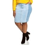 Donnay Plus Size Two Shade Denim Pencil Skirt - Blue