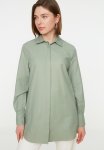 Hidden Cuff Detailed Shirt- Green