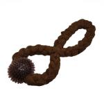 Brown Pet Double Rope & Tug Toy With Sensory Spikey Ball