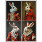 Tear Resistant Deco Print A6 Victorian Rabbit