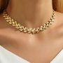 1PC Elegant Wheat Spike Shape Choker Necklace With Lustrous Faux Pearls Vintage-inspired Women's Collar Necklace Jewelry