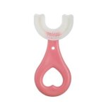 10 Pcs U-shaped Children Baby Hand-held Soft Toothbrush Brushing Artifact For 2-6 Years Old Style: Heart Shape Pink