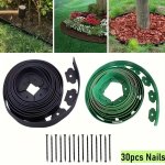 1 Pack Garden Border Kit With Wooden Stakes Garden Edging For Landscaping Used For Paving Machine Edging Lawns Flower Beds Grass