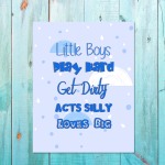 Boys: Set Of 1 - Little Boys Play Hard... - 1 X A4