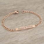 Mia Personalized Rose Gold Stainless Steel Bracelet Size 18CM Ready In 3 Days