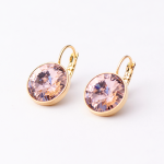 Bell A Gold & Light Amethyst Crystal Drop Earrings - Light Amethyst