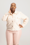 Eliana Faux Leather Shacket - Mlik - XL Milk