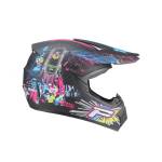 Kids Motocross Helmet - Black Pink Design