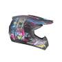 Kids Motocross Helmet - Black / Pink Design