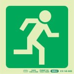 Photoluminescent 190MM Safety Sign -E29-RUNNING Man Facing Right