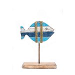 Wood Fish On Stand 21CM
