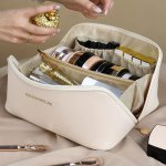 Pu Makeup Bag With Large Capacity Multi Functional Travel Storage Bag Beauty Tools Makeup Box Waterproof Women's Wash Bag Cosmet