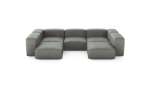 U-shape Sofa - Leather - Light Grey - 314CM X 220CM