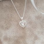 Amber 925 Sterling Silver Dainty Cz Heart Necklace 9MM 45CM Chain