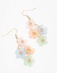 Goldair Gold Multicoloured Frosted Flower Drop Earrings