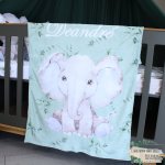 Fleece Blanket Ellie Elephant With Leaf