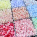 100 200 500PCS 8MM Glass Imitation Jade Bead Gradient Double Color Round Bead Handmade Diy Bracelet Necklace Jewelry Making Loos