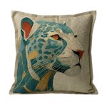 Scatter Cushion 60X60CM Teal Leopard