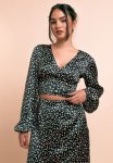 Printed Blouse With Button Detail - Black Daisy Ditsy