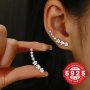 925 Sterling Silver Climber Earrings With Zirconia Elegant And Cute Jewelry Suitable For Daily Wear Music Festivals And Christmas Hypoallergenic