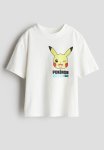 Printed T-Shirt - White Pok Mon