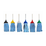 Hygiene Microfibre Mops With Colour Coded Aluminium Handle - Black
