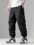 Men's Trendy Solid Cargo Pants With Side Pocket Comfy Casual Regular Fit Trousers For Men's Outdoor Activities