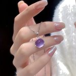 Elegant Vintage Amethyst Pendant Necklace With 14K Plating And Natural Crystal - Perfect For Daily Wear And Gift Giving Suitable