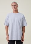 Cotton On Box Fit Plain T-Shirt - Light Grey Marle